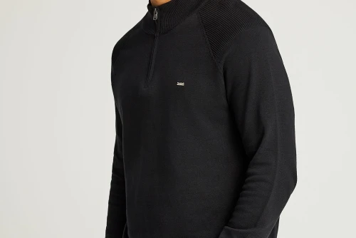 Funky Buddha Knitted Πουλόβερ Ανδρικό (FBM012-003-09-BLACK)