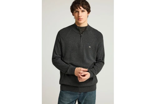 Funky Buddha Ανδρικό Πλεκτό Με Φερμουάρ (FBM012-003-09-DK-GREY-MEL)
