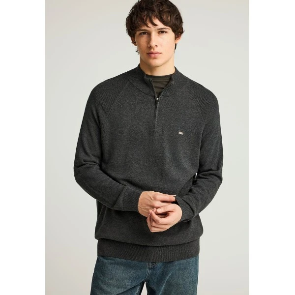 Funky Buddha Ανδρικό Πλεκτό Με Φερμουάρ (FBM012-003-09-DK-GREY-MEL)