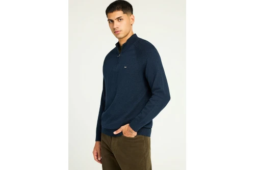 Funky Buddha Ανδρικό Πλεκτό Με Φερμουάρ (FBM012-003-09-NAVY-MEL)