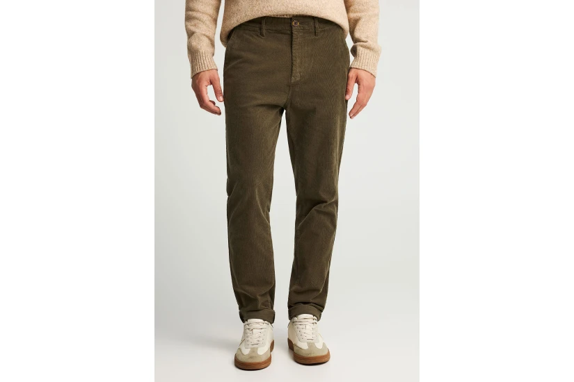 Funky Buddha Ανδρικό Κοτλέ Παντελόνι Chino Χακί