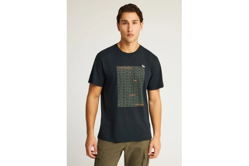 Funky Buddha Print T-Shirt Ανδρικό (FBM012-016-04-BLACK)