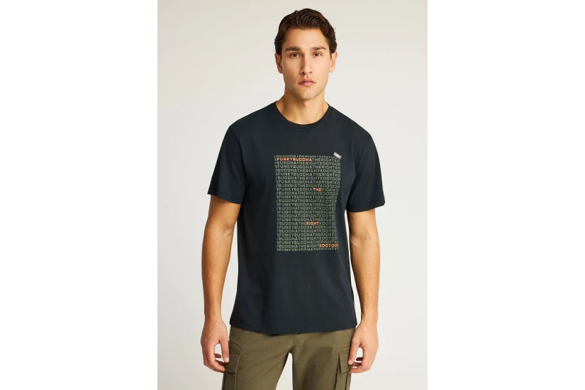 Funky Buddha Ανδρικό Κοντομάνικο T-Shirt Μαύρο