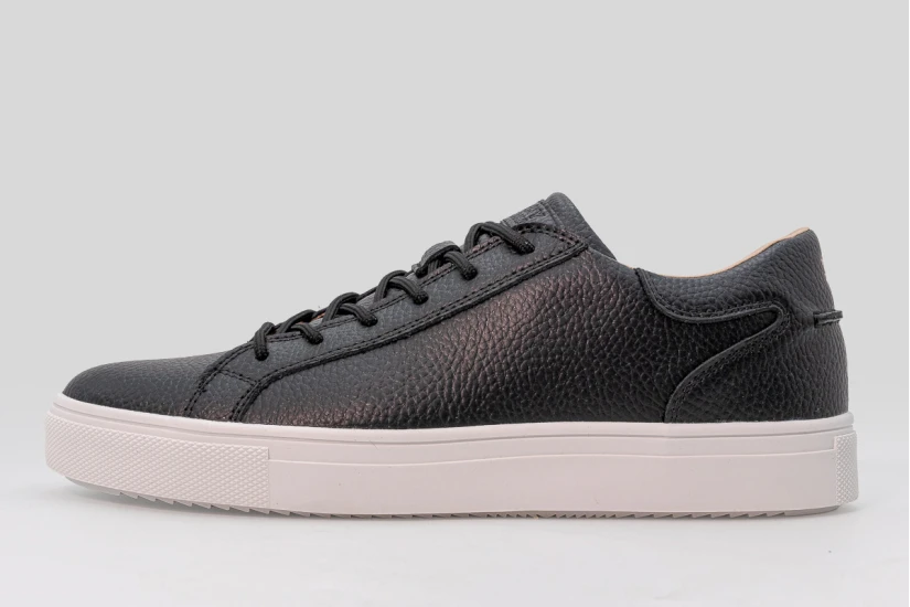 Funky Buddha Ανδρικά Δερμάτινα Sneakers Μαύρα, Λευκά