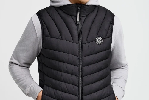 Funky Buddha Quilted Μπουφάν Αμάνικο Ανδρικό (FBM013-001-01-BLACK)