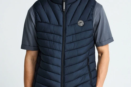 Funky Buddha Quilted Μπουφάν Αμάνικο Ανδρικό (FBM013-001-01-NAVY)