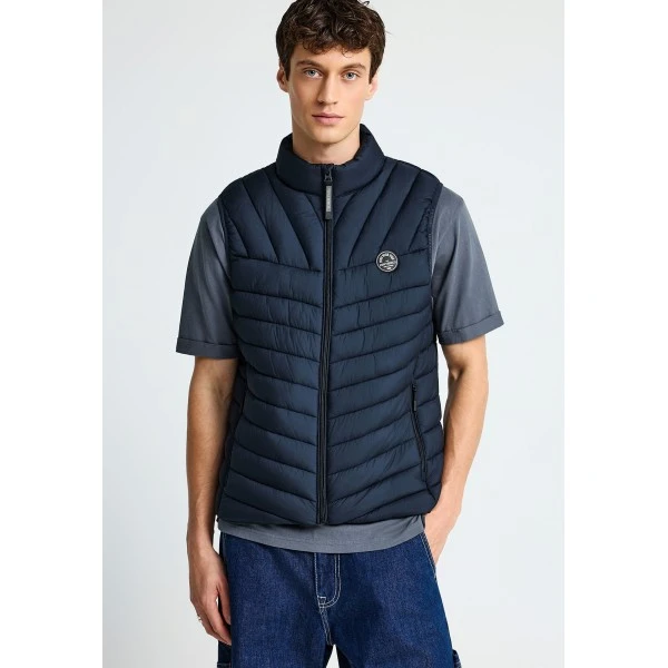Funky Buddha Quilted Μπουφάν Αμάνικο Ανδρικό (FBM013-001-01-NAVY)
