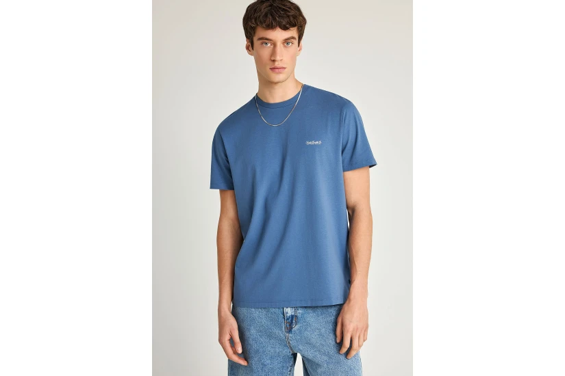 Funky Buddha The Basics Collection Ανδρικό Κοντομάνικο T-Shirt Μπλε Ίντιγκο