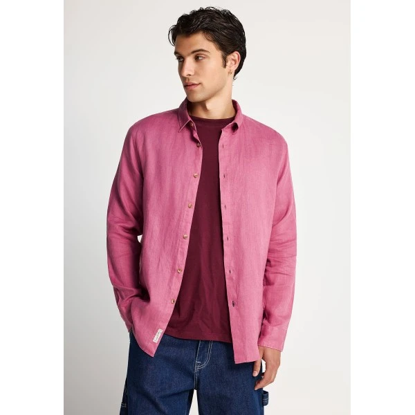 Funky Buddha The Essentials Linen Πουκάμισο Μακρυμάνικο Ανδρικό (FBM013-001-05-MELLOW-MAUVE)