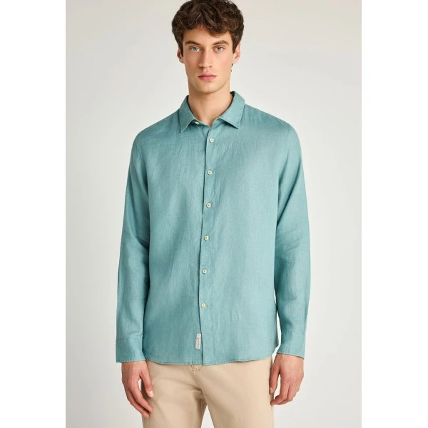 Funky Buddha The Essentials Linen Πουκάμισο Μακρυμάνικο Ανδρικό (FBM013-001-05-MINERAL-BLUE)
