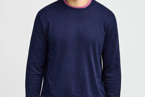 Funky Buddha Μπλούζα Πλεκτή Ανδρική (FBM013-001-09-NAVY)
