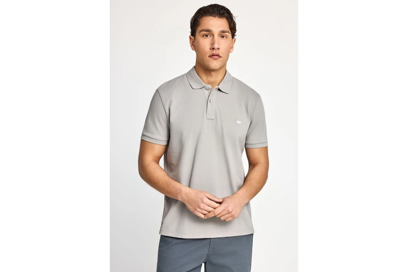 Funky Buddha Ανδρική Κοντομάνικη Μπλούζα Polo Γκρι