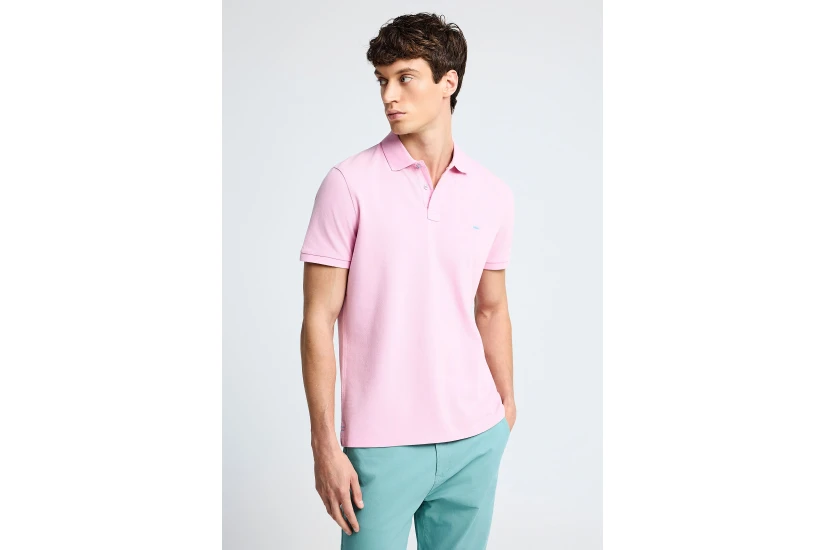 Funky Buddha Ανδρική Κοντομάνικη Μπλούζα Polo Ροζ