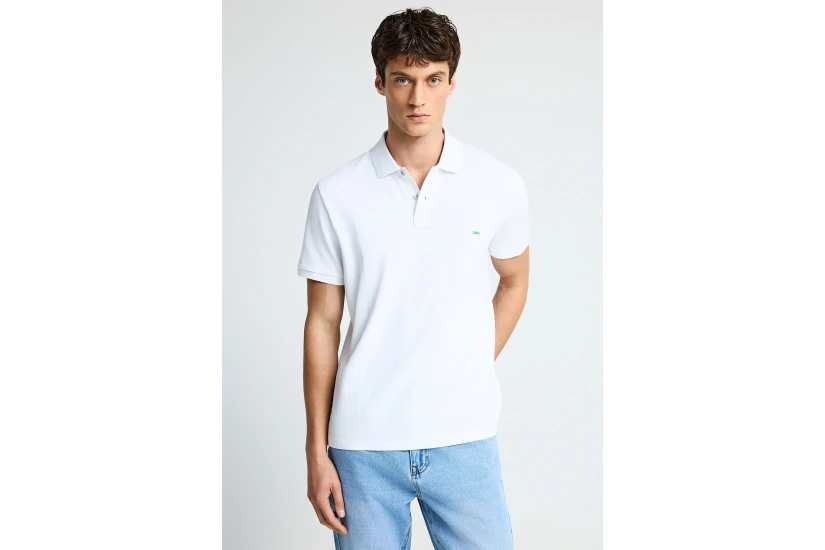 Funky Buddha Ανδρική Κοντομάνικη Μπλούζα Polo Λευκή