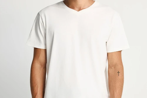 Funky Buddha The Basics Collection V-Neck T-Shirt Ανδρικό (FBM013-002-04-OFF-WHITE)