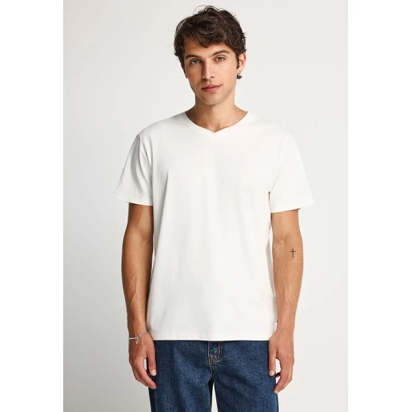 Funky Buddha The Basics Collection V-Neck T-Shirt Ανδρικό (FBM013-002-04-OFF-WHITE)