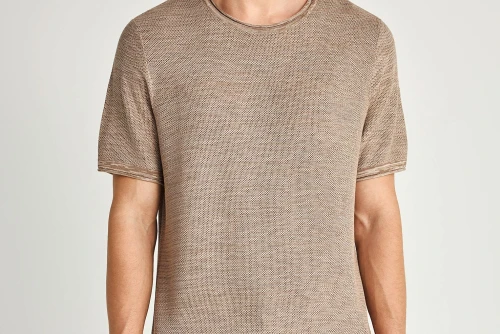 Funky Buddha Garment Dyed Πλεκτό T-Shirt Ανδρικό (FBM013-002-09-CIGAR-MEL)