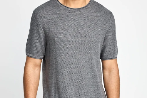 Funky Buddha Πλεκτό T-Shirt Ανδρικό (FBM013-002-09-GREY-MEL)