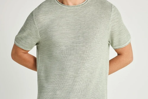 Funky Buddha Garment Dyed Πλεκτό T-Shirt Ανδρικό (FBM013-002-09-SAGE-GREEN-MEL)