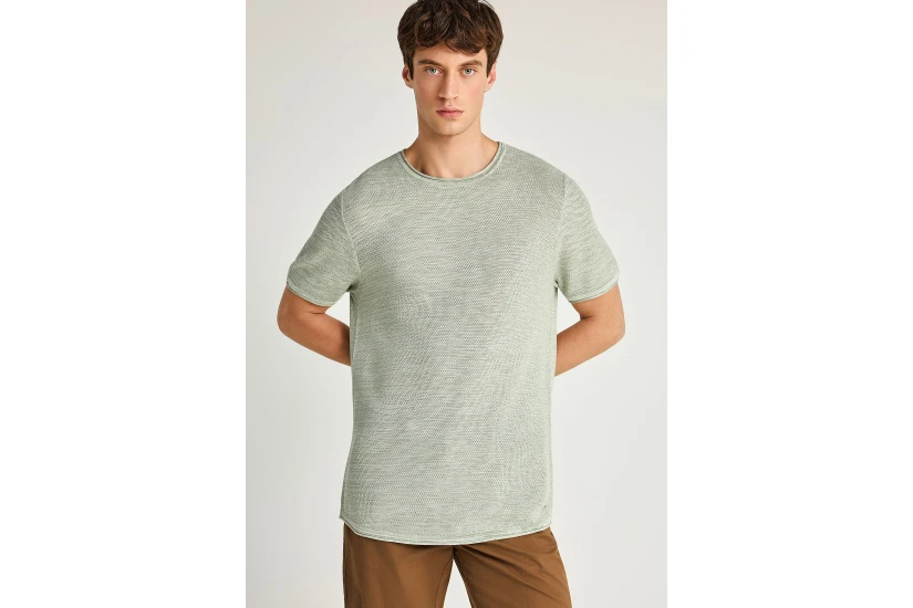Funky Buddha Ανδρικό Πλεκτό Κοντομάνικο T-Shirt