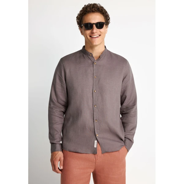 Funky Buddha The Essentials Linen Πουκάμισο Μακρυμάνικο Ανδρικό (FBM013-003-05-MOON-MIST)