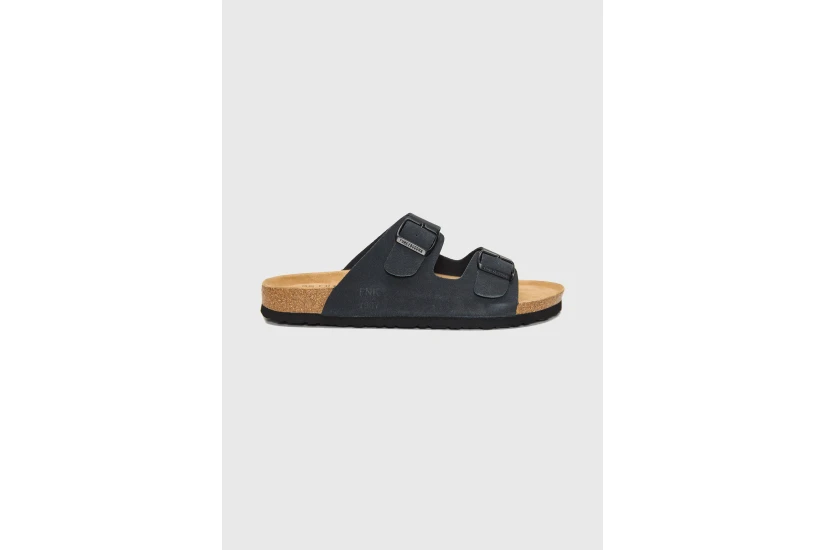 Funky Buddha Leather Ανδρικά Σανδάλια Ανθρακί