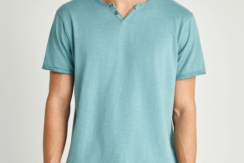 Funky Buddha The Essentials V-Neck T-Shirt Ανδρικό (FBM013-004-04-MINERAL-BLUE)