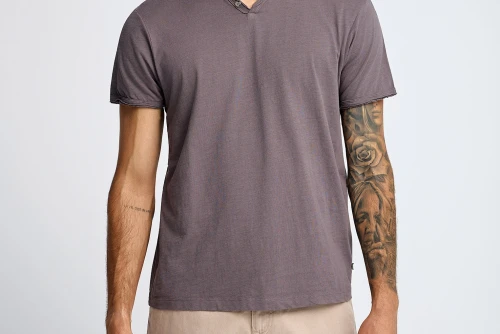 Funky Buddha The Essentials V-Neck T-Shirt Ανδρικό (FBM013-004-04-MOON-MIST)