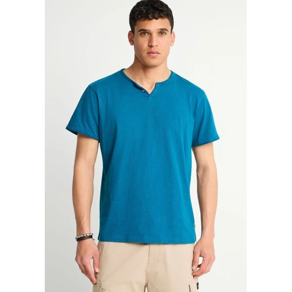 Funky Buddha The Essentials V-Neck T-Shirt Ανδρικό (FBM013-004-04-OCEAN-DEPTH)