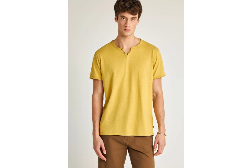 Funky Buddha The Essentials Ανδρικό Κοντομάνικο T-Shirt Κίτρινο