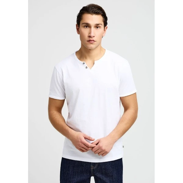 Funky Buddha The Essentials V-Neck T-Shirt Ανδρικό (FBM013-004-04-WHITE)