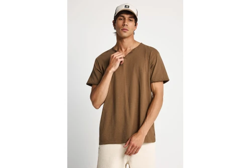 Funky Buddha Ανδρική Μπλούζα Κοντό Μανίκι Basic (FBM013-004-04-WOOD)