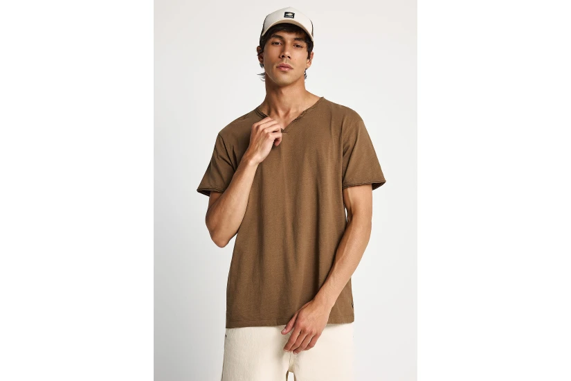 Funky Buddha The Essentials Ανδρικό Κοντομάνικο T-Shirt Καφέ