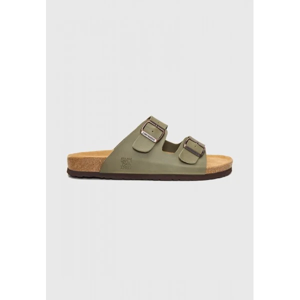 Funky Buddha Leather Σανδάλια (FBM013-004-08-SAGE-GREEN)