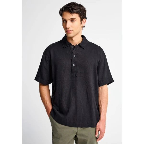 Funky Buddha Lyocell Oversized Polo Ανδρικό (FBM013-005-11-BLACK)