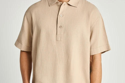Funky Buddha Lyocell Oversized Polo Ανδρικό (FBM013-005-11-GREIGE)