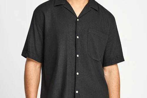 Funky Buddha The Essentials Πουκάμισο Κοντομάνικο Ανδρικό (FBM013-006-05-BLACK)