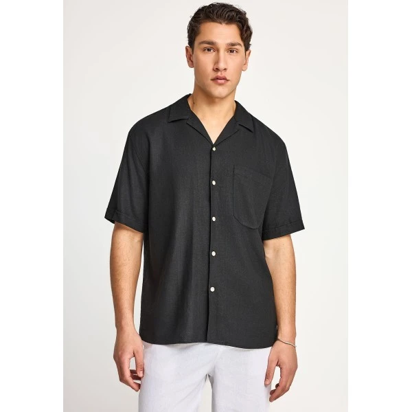 Funky Buddha The Essentials Πουκάμισο Κοντομάνικο Ανδρικό (FBM013-006-05-BLACK)