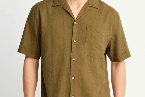 Funky Buddha The Essentials Πουκάμισο Κοντομάνικο Ανδρικό (FBM013-006-05-DUSTY-OLIVE)
