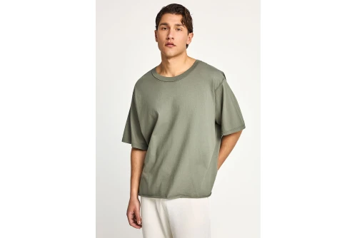 Funky Buddha The Essentials Oversized Cotton T-Shirt Ανδρικό (FBM013-008-04-DEEP-FOREST)
