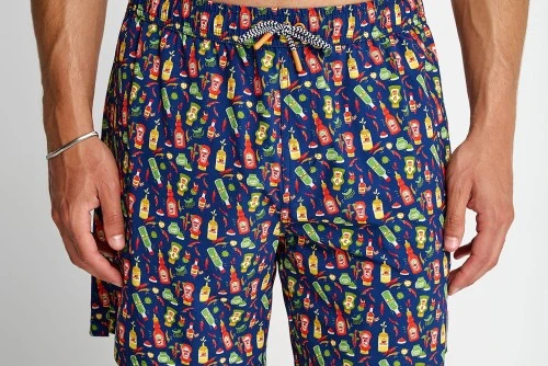 Funky Buddha Print Μαγιό Σορτς Ανδρικό (FBM013-008-16-TWILIGHT-BLUE)