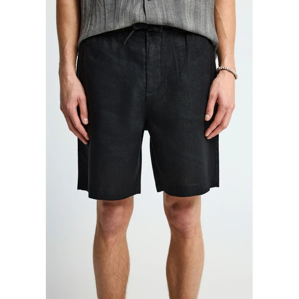 Funky Buddha Linen Βερμούδα Chino Ανδρική (FBM013-009-03-BLACK)