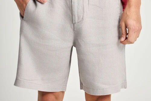 Funky Buddha Linen Βερμούδα Chino Ανδρική (FBM013-009-03-GREY)