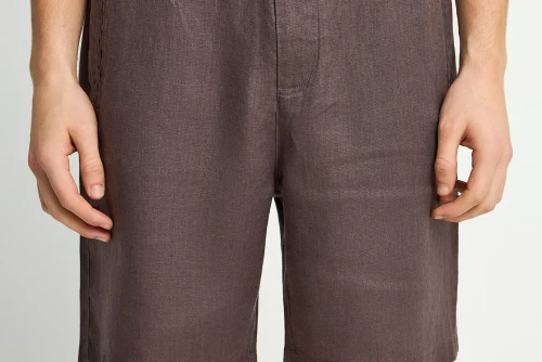 Funky Buddha Linen Βερμούδα Chino Ανδρική (FBM013-009-03-MOON-MIST)