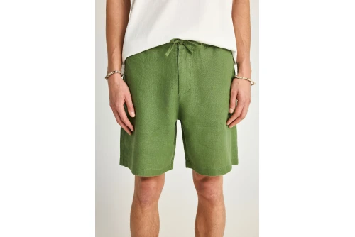 Funky Buddha Linen Βερμούδα Chino Ανδρική (FBM013-009-03-OLIVE-GREEN)