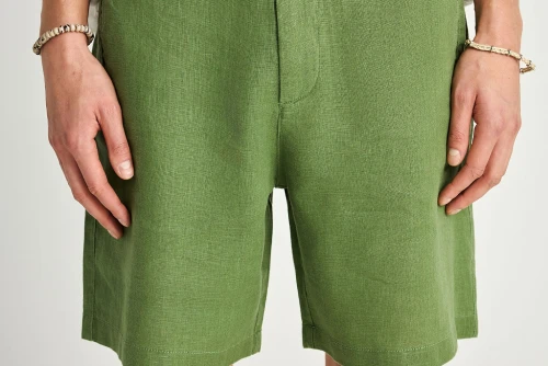 Funky Buddha Linen Βερμούδα Chino Ανδρική (FBM013-009-03-OLIVE-GREEN)