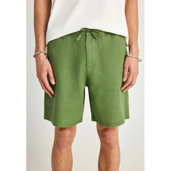 Funky Buddha Linen Βερμούδα Chino Ανδρική (FBM013-009-03-OLIVE-GREEN)