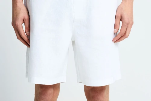 Funky Buddha Linen Βερμούδα Chino Ανδρική (FBM013-009-03-WHITE)