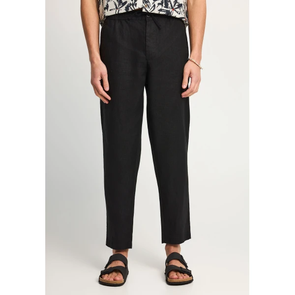 Funky Buddha Linen Παντελόνι Chino Ανδρικό (FBM013-011-02-BLACK)