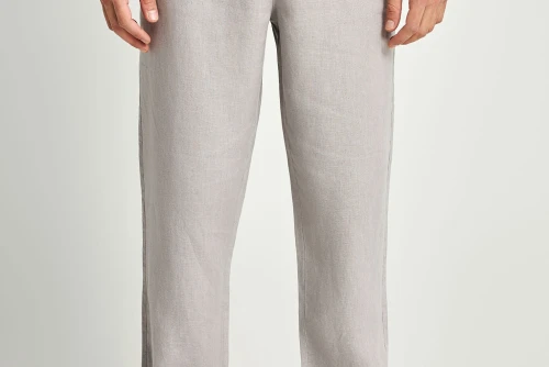 Funky Buddha Linen Παντελόνι Chino Ανδρικό (FBM013-011-02-GREY)